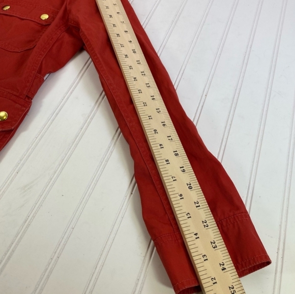 J Crew Relaxed Boyfriend Military Jacket With Gold Buttons. Burnt Orange. Size L - Picture 6 of 10